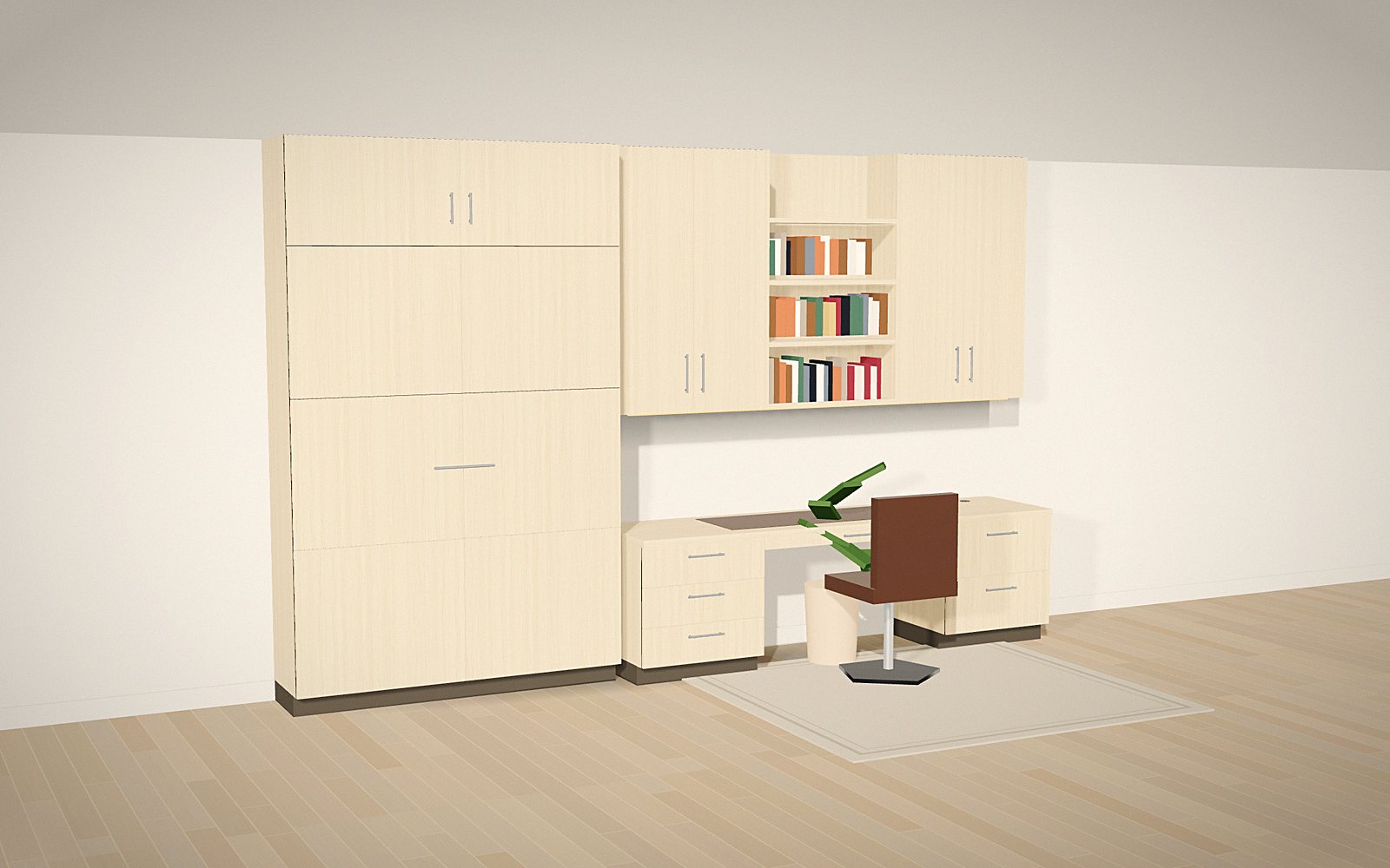 Office and guest room: 3D rendering of a Home Office Worx design